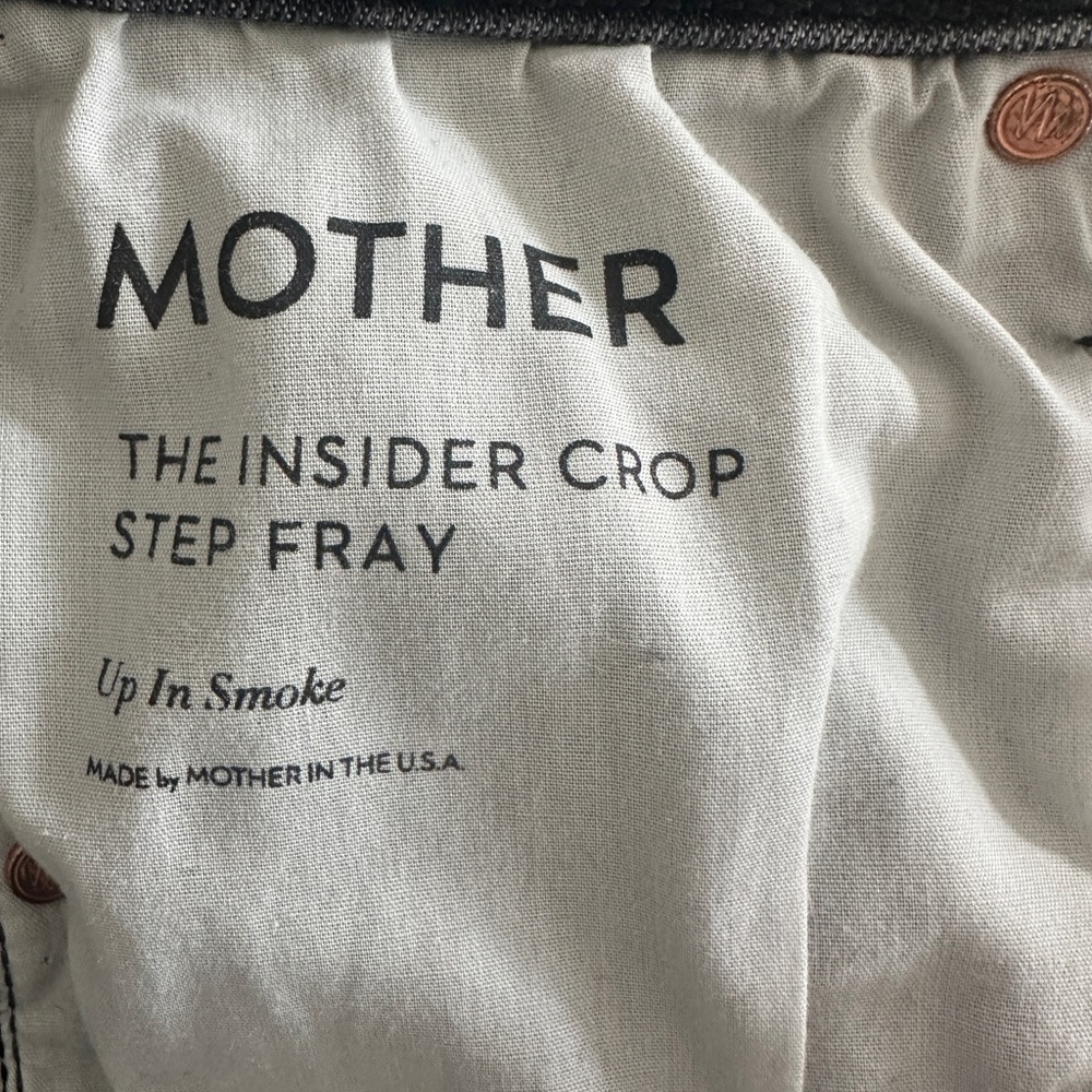 MOTHER The Insider Crop Fray, High-Rise, Smoke (25.5 inch inseam) - Picture 3 of 6